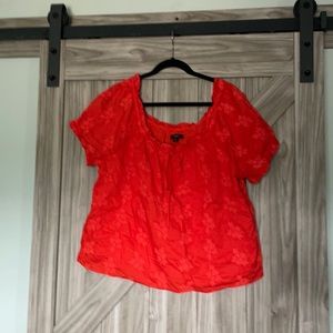 JCrew XXL orange eyelet top